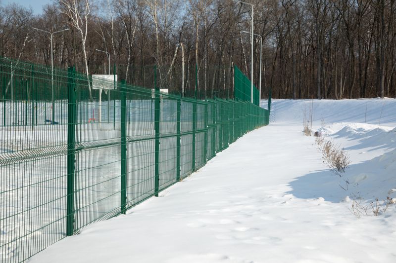 Metal Fence in Snow
