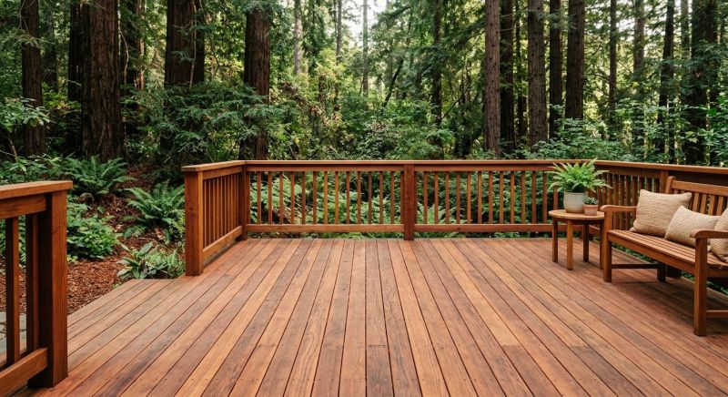 Redwood Deck Installation in Norwalk, CT