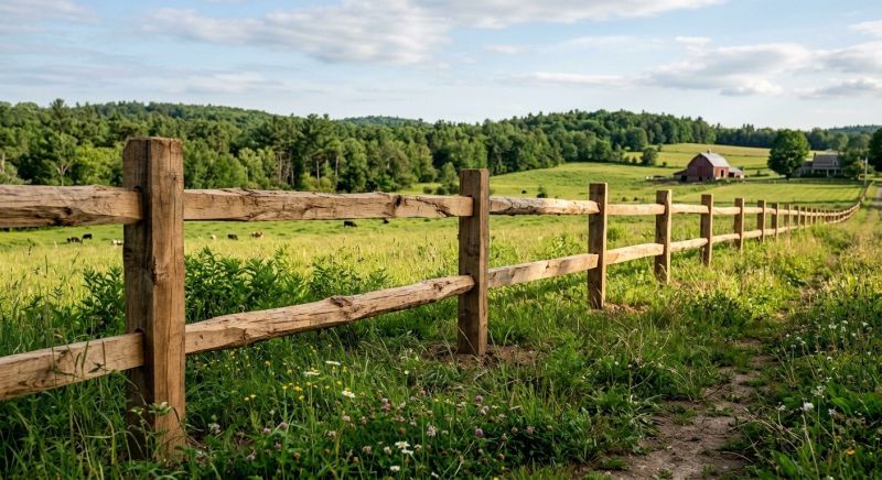 Wooden Farm Fence Installation in Sacramento, CA